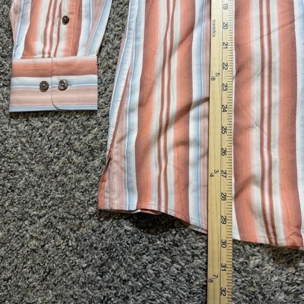 NWT Tommy Bahama Boulevard LS 100% Silk Striped Terr Cotta Button Up Size L - Picture 6 of 6